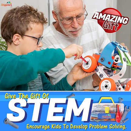 STEM Building Toy for 7-12 Year Old Boys - 7-in-1 Models Kids Love to Build and Play - 171Pcs Construction Set with Engineering Activity Kit - Best Birthday Gift Toy