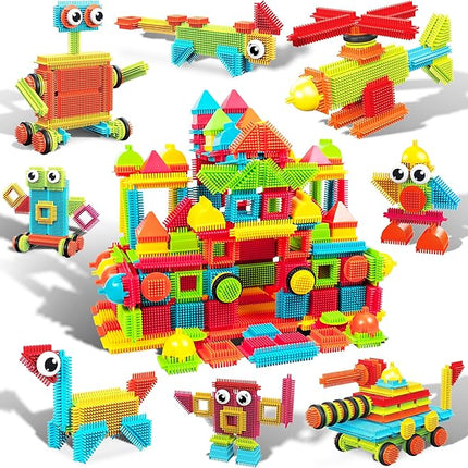 PicassoTiles 240pcs Hedgehog Interlocking Building Shape 3D Blocks, STEAM Educational, Creative, Fun Construction Playset, Sensory Toy Gift for Preschool and Kindergarten Kids, Ages 3 and Up, PTB240