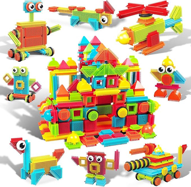 PicassoTiles 240pcs Hedgehog Interlocking Building Shape 3D Blocks, STEAM Educational, Creative, Fun Construction Playset, Sensory Toy Gift for Preschool and Kindergarten Kids, Ages 3 and Up, PTB240