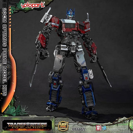 YOLOPARK Optimus Prime Transformers Rise of The Beasts Action Figure with Upgraded Weaponry- Diecast Version,7.87 Inch Highly Articulated Transformer Toys for Ages 15 and Up,No Converting