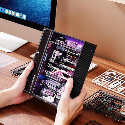 ROKR 2 in 1 Marble Run kit, 3D Plastic Puzzles for Adults, The Last City and The Future City Two Metal Models DIY Miniature Building Toy Kits, Gift for Women Men (Parallel World MRX01)