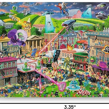 Alien Attack Sci-Fi Classics 1000-Piece Jigsaw Puzzle for Adults | Interactive Brain Teaser, Educational Toys & Games, Home Activities Building Kit for Creative Play | Nostalgic Gifts and Collectibles