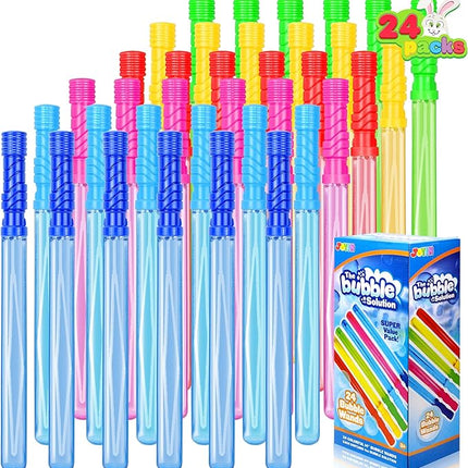 JOYIN 24 Pack 14.6’’ Big Bubble Wands Bulk (2 Dozen) for Summer Toy, Outdoor/Indoor Activity Use, Easter, Bubbles Party Favors Supplies for Kids