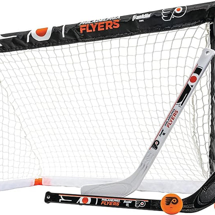 Franklin Sports NHL Mini Hockey Set - Kids Indoor Knee Hockey Goal, Ball, + 2 Stick Combo - Youth Team Indoor Toy Set - Official - Ages 3+