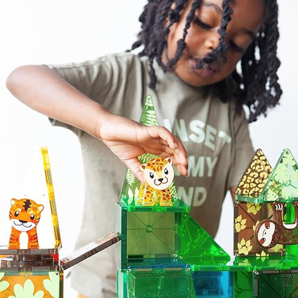 MAGNA-TILES Jungle Animals 25-Piece Magnetic Construction Set, The ORIGINAL Magnetic Building Brand