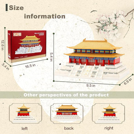 Chinese Architecture Micro Building Blocks Set Hall of Supreme Harmony Collection Model for Display 2166PCS Creative Toy Building Sets for Adults and Age 14+