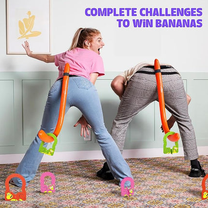 MCMILLER ENTERTAINMENT It’s Bananas! The Monkey Tail Game – Funny Family & Party Game for Kids & Adults | Hilarious Gift for Birthday, Christmas, Bachelorette, Thanksgiving, White Elephant