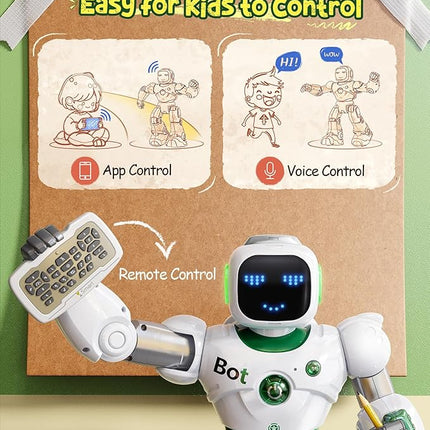 Ruko 1088 Large Robot Toys for Boys, STEM Programmable Remote Control Robot, Electronics Educational Birthday for Kids 4 5 6 7 8 Year Old, Green