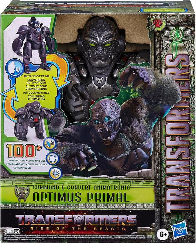 Transformers Toys Rise of The Beasts Command & Convert Animatronic Optimus Primal Toy, 12.5-Inch, Toys for Boys and Girls Ages 6 and Up