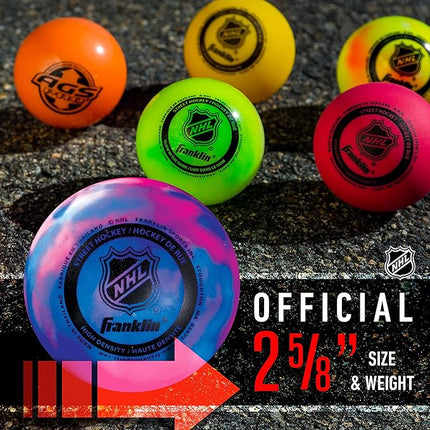 Franklin Sports NHL Street Hockey Balls - No Bounce Outdoor Street + Roller Hockey Balls - Official Size for Youth + Adult Street Hockey - Assorted Colors - 1, 2, 3, and 15 Bulk Packs