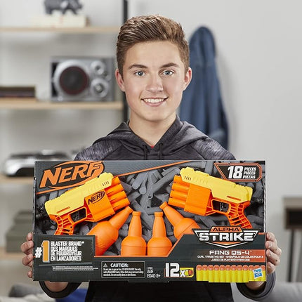 NERF Alpha Strike Fang QS-4 Two Blaster Set 18 Piece Dual Target
