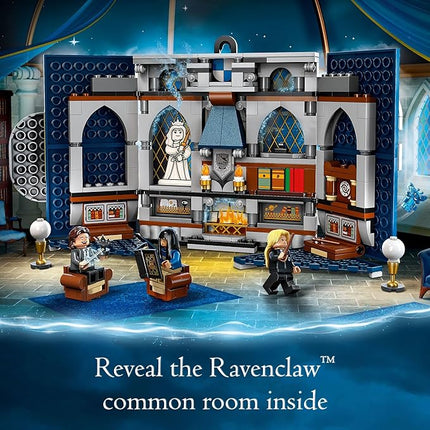 LEGO Harry Potter Ravenclaw House Banner Building Kit 76411-3D Harry Potter Room Wall Decoration, Great Gift Set for Boys Girls Kids, Hogwarts Castle Common Room, Luna Lovegood Minifigure and Wands