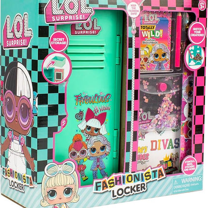 LOL Surprise: Fashionista Locker - Green Locker with Lock & Filled with Fashion Accessories, Sketchbook - Stencil - Pencil - Gems & More! Kids Ages 3+