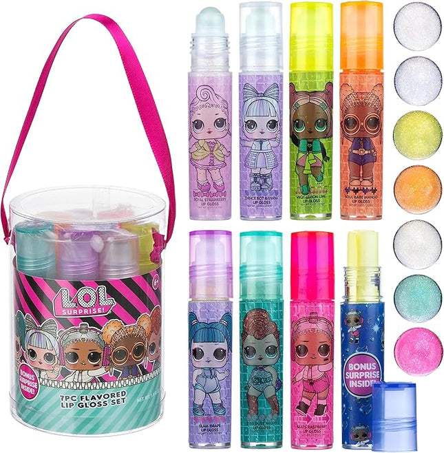 L.O.L. Surprise! Party Favors - 7PC Lip Gloss Canister with Bonus Stickers Party favor