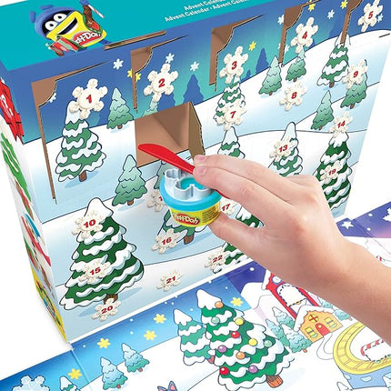 Play-Doh Advent Calendar Toy for Kids 3 Years and Up with Over 24 Surprise Accessories, Playmats, and 24 Cans, Assorted Colors, Non-Toxic