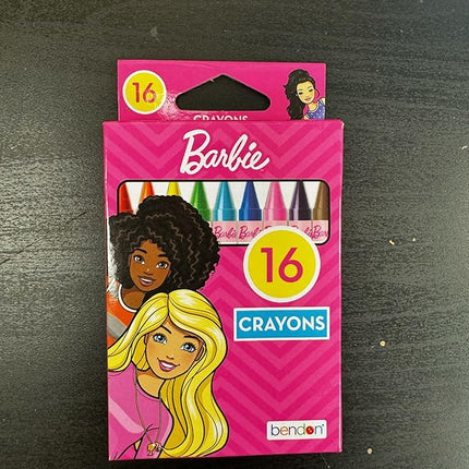 Barbie Crayons | Barbie Crayon Box | Barbie Crayons for Girls | Barbie Coloring | Barbie Accessories | Barbie Crafts | 16 Count | Multicolor (Modern, 1, Count)