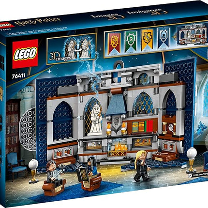 LEGO Harry Potter Ravenclaw House Banner Building Kit 76411-3D Harry Potter Room Wall Decoration, Great Gift Set for Boys Girls Kids, Hogwarts Castle Common Room, Luna Lovegood Minifigure and Wands