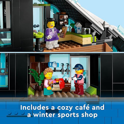 LEGO City Ski and Climbing Center Building Toy Set, 3-Level Building with a Ski Slope, 8 Minifigures and 2 Animal Figures for Imaginative Winter Sports Play, Fun Gift Idea for Kids and Ski Fans, 60366