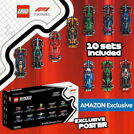 LEGO Speed Champions Ultimate Formula 1 Collector's Pack - Contains 10 Sets in 1 - Includes Exclusive Poster - Collectible F1 Model Car Kit - Gift for Christmas - 66802