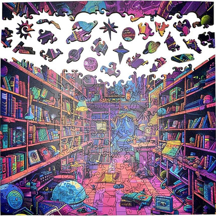 Wooden Jigsaw Puzzle for Adults - Challenging 300 Piece Puzzle with Cool Shapes - Mind Bending Brain Teaser Collection (Chaos Chronicles)