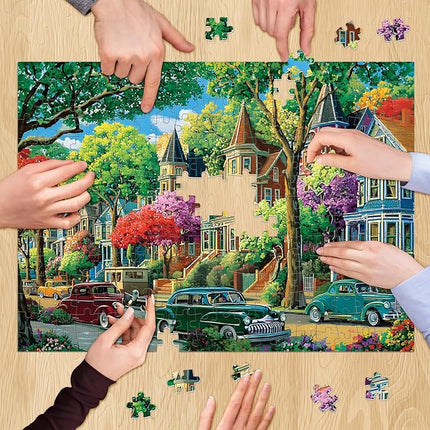 500 Piece Puzzles for Adult, Urban Street Scene Puzzle 500 Pieces for Adults Kids Senior, Retro Style Adult Puzzles, Challenging Family Puzzle Colorful Activity Game Gift for Friend 20.5 X 15 Inches