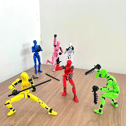 (Assembly Completed) 6 Packs T13 Action Figure, Dummy 13 3D Printed Action Figure Toy Gifts for Kids, Robot 13 ActionFigure Full Body Mechanical Doll Christmas Birthday Gift for Boys Girls