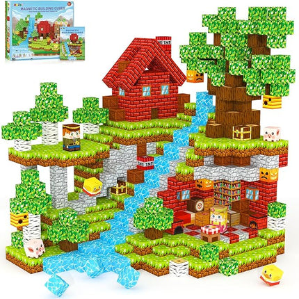 Magnetic Blocks Kids Games Building Toys for 3 4 5 6 7 8 9 10 11 12 Year Old Boys Girls, Magnetic Tiles Cubes STEM Sensory Toys for Toddler Travel Party Christmas Birthday Gifts