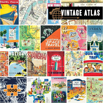 Re-Marks Vintage Atlas Puzzle, 1000-Piece Puzzle for All Ages, Fun Jigsaw Puzzle
