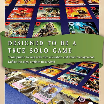 Siege of Valeria Board Game - Tower Defense Solo Board Game with Dice Rolling and Combo Cards. Single Player Fun with Fast Paced Gameplay