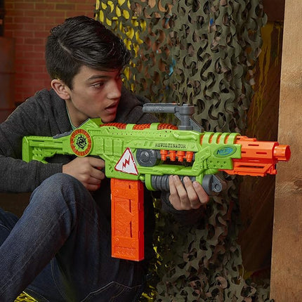 Nerf Revoltinator Zombie Strike Toy Blaster with Motorized Lights Sounds & 18 Official Darts for Kids, Teens, & Adults