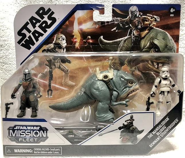Star Wars Hasbro Mission Fleet Expedition Class The Mandalorian, Blurrg, Remnant Stormtrooper Toys, Battle of The Wasteland