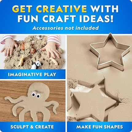 Blue Marble National Geographic Moon Sand - 12 Lbs. with Castle Molds (Natural) - A Fun No Mess Sensory Activity, Kids Fake Sand Play Set, Sensory Bin Filler