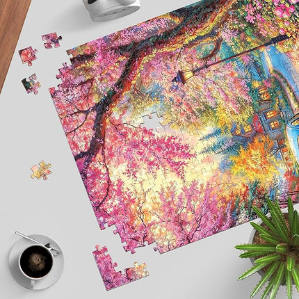 Romantic Corner Spring Jigsaw Puzzles, Puzzles for Adults 1000 Pieces, Amour Alcove Impossible Challenging Puzzles Game, Home Decoration Puzzle, Interlock Perfectly No Dust