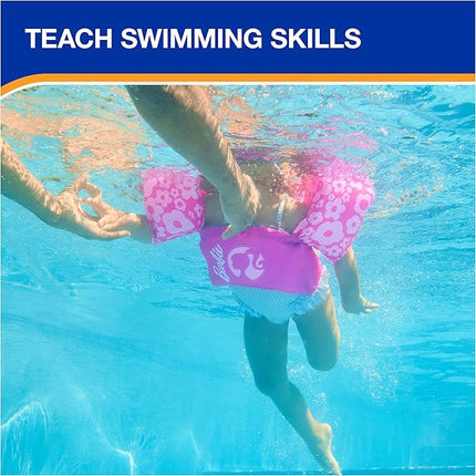 SwimWays Barbie Swim Trainer, US Coast Guard Approved Life Vest, Kids Swim Vest and Swimming Aid, Arm Floaties & Life Jackets for Kids 33-55 lbs