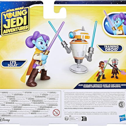 Star Wars: Young Jedi Adventures Pop-Up Lightsaber Duel, LYS Solay & Training Droid Action Figures, 4-Inch Scale Toys, Preschool Toys for 3 Year Old Boys & Girls