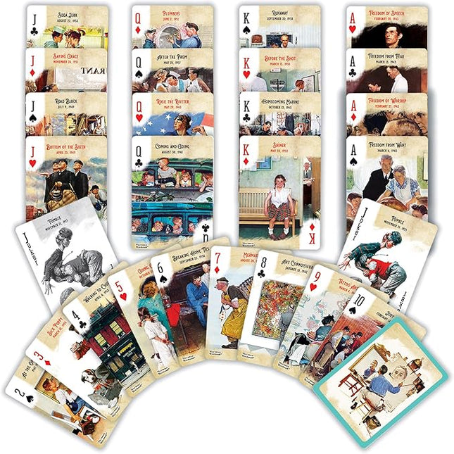 MasterPieces Officially Licensed Saturday Evening Post Norman Rockwell Playing Cards - 54 Card Deck for Adults