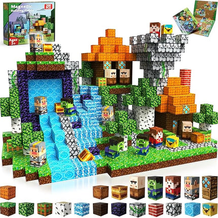 Goody King 200 Pcs Magnetic Blocks Set, STEM Sensory Magnet Toys for Kids Age 3+, Montessori Learning Toy Building Set for Toddlers, Magnetic Cubes Construction Kit Birthday Gift for Boys Girls Kids