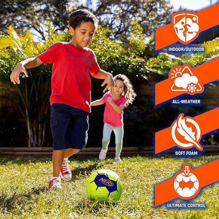 NERF Kids Foam Mini Soccer Ball - Proshot Youth Soft Mini Foam Soccer Ball - 7" Inch NERF Indoor + Outdoor for Kids