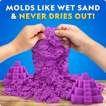 National Geographic 6 Lb. Moon Sand Combo Pack - 2 Lbs. Each of Blue, Purple and Natural Play Sand with Castle Molds - A Fun No Mess Sensory Activity (Amazon Exclusive)
