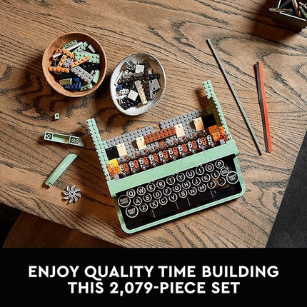 LEGO Ideas Typewriter 21327 Building Set for Adults, Collectible Retro Display Model, Creative Hobbies Unique Gift Idea