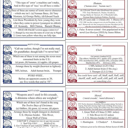 Wit's End — A Smart, Mind-Bending Trivia & Brain Teaser Game That Will Challenge Your Wits & Knowledge — Adult & Family Night Fun