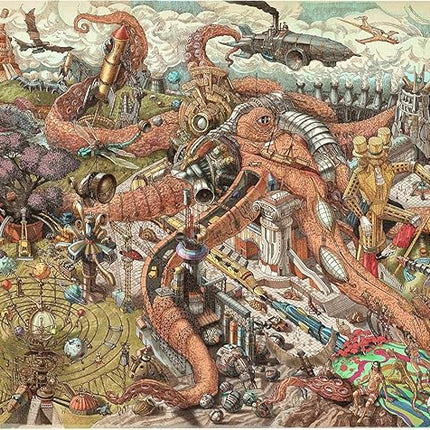 HUNGRY MINDS Octopolis 1000 Piece Jigsaw Puzzle for Adults - Challenging and Difficult Puzzle with Stunning Octopus Theme - Perfect for Expert Puzzle Enthusiasts - Brain-Teasing Gift
