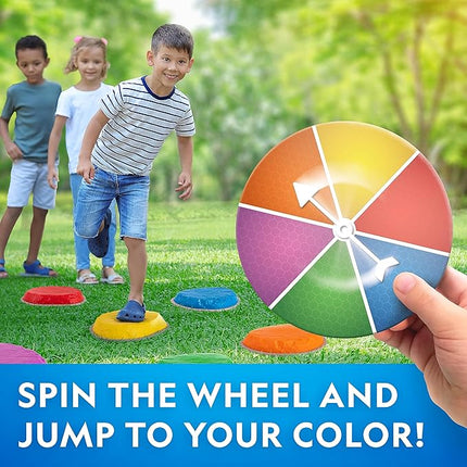 NATIONAL GEOGRAPHIC Stepping Stones for Kids – 6 Durable Non-Slip Stones Encourage Toddler Balance & Gross Motor Skills, Indoor & Outdoor Toys, Balance Stones, Obstacle Course (Amazon Exclusive)