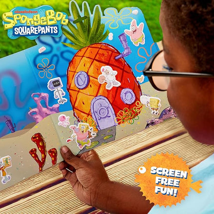 Spongebob Puffy Sticker Playset, Includes Over 30 Reusable Stickers & Play Scenes, Reusable Travel Activity Book for Kids, Toddler Activity Book, Toddler Travel Toy Ages 3+