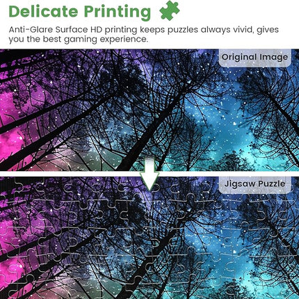 300 Pieces Puzzles for Adults | Aurora Forest Jigsaw Puzzles | Large 300 Piece Puzzle for Children Adults Seniors | Sturdy,Safe | Engaging & Educational Toys Great Gift for Boys Girls 20.5 x 15 in