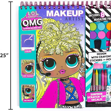 Horizon Group USA LOL OMG Make-Up Artist Magazine DIY Craft Kit, Design with Crayons, Stickers & More.Create Fashionable Looks Using Over 130 Stencil Designs & 200 Stickers