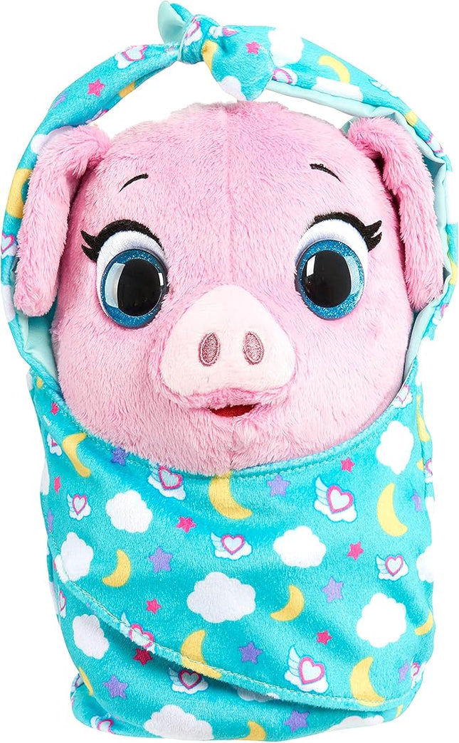 Disney Jr T.O.T.S. Cuddle & Wrap Plush, Pearl the Piglet, Officially Licensed Kids Toys for Ages 3 Up by Just Play