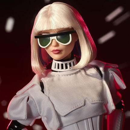 Barbie Collector Star Wars Stormtrooper x Doll (~12-inch) in Black and White Fashion and Accessories, with Doll Stand and Certificate of Authenticity