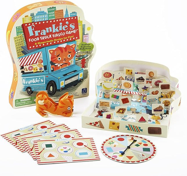 Educational Insights Frankie's Food Truck Fiasco Game, Shape Matching Award-Winning Board Game for Preschoolers & Toddlers, For 2-4 Players, Fun Family Game for Kids Ages 4+