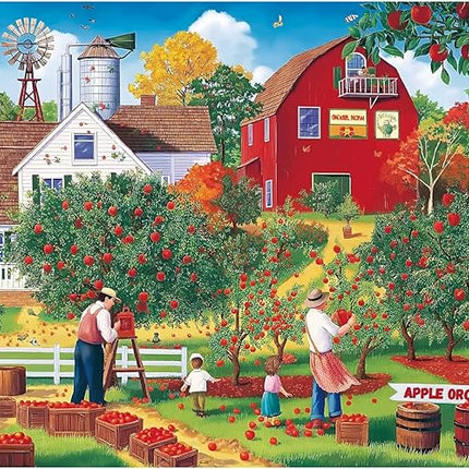 500 Piece Puzzles for Adults,Apple Picking Puzzles for Kids Teen Adults,Recycled Paper Jigsaw Puzzle,Interlock Perfectly Letter on Back,Challenging Family Game for Friends Men Women Seniors,20.5*15In